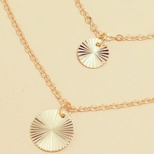Gold layered disc necklace